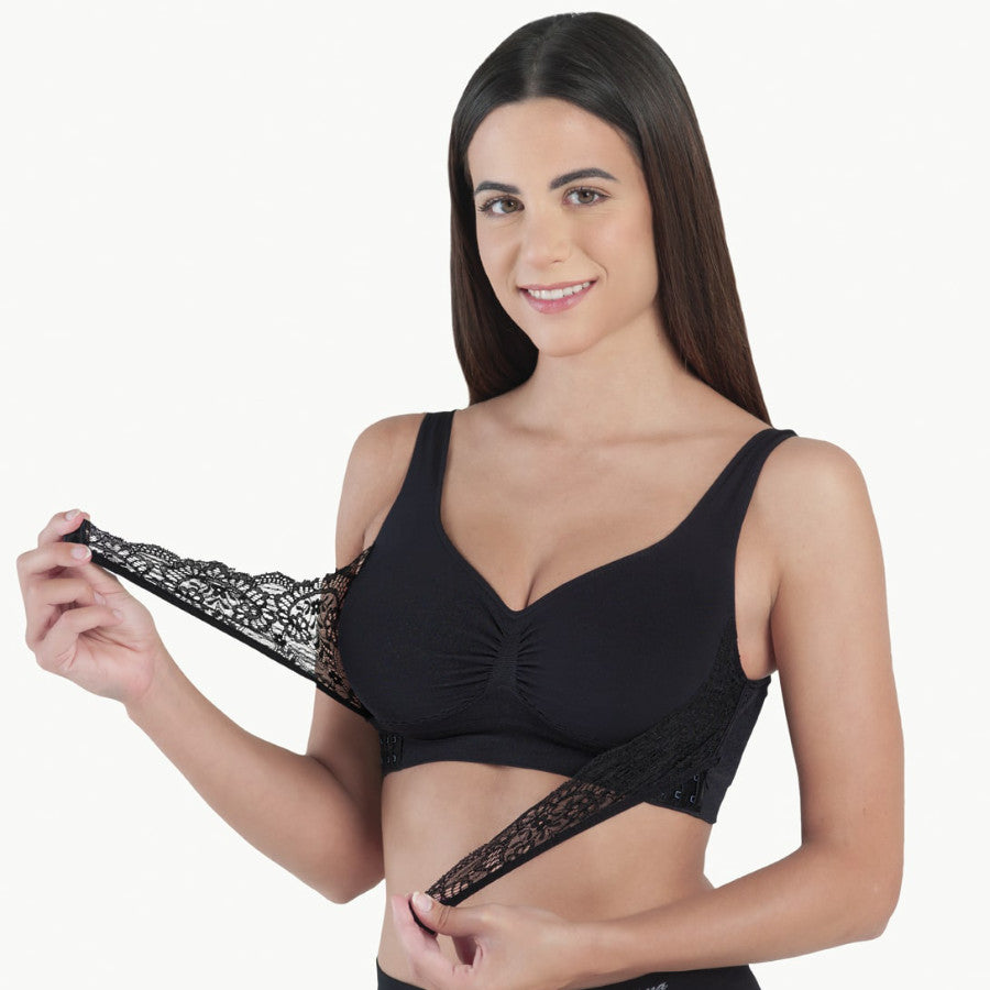 Reggiseno push up senza ferretto con pizzo regolabile