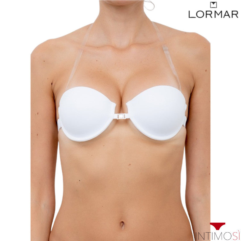 Reggiseno a fascia con spalline trasparenti