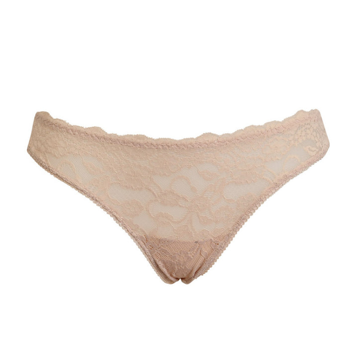 Perizoma in pizzo color nudo