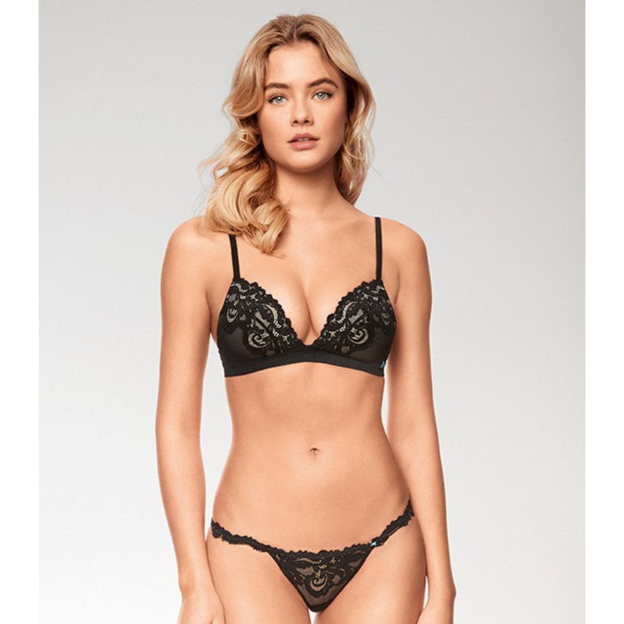 Reggiseno infiore nero con pizzo