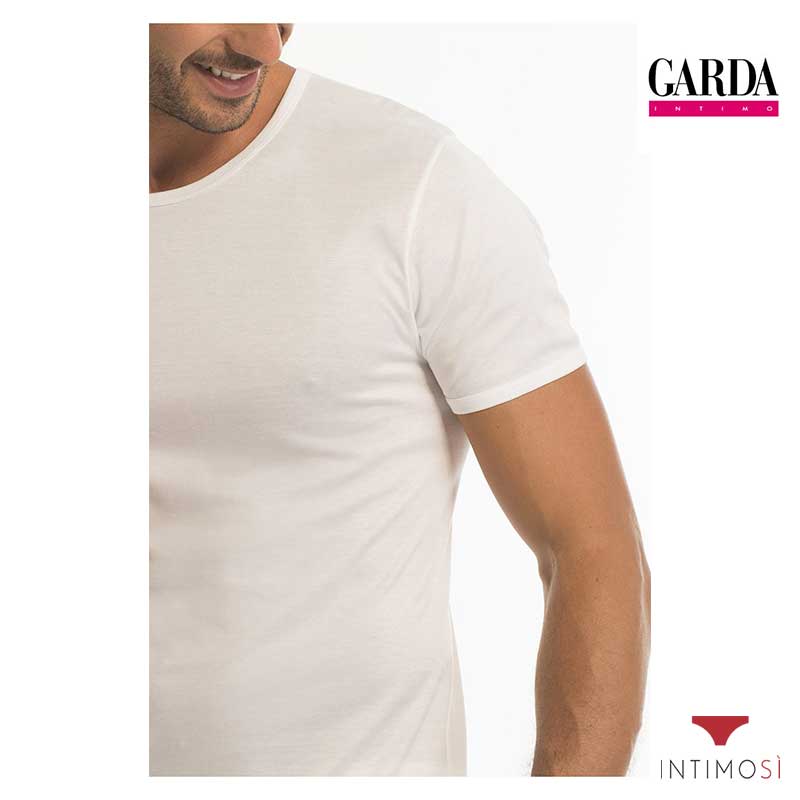 Maglia intima da uomo manica corta bianca a girocollo