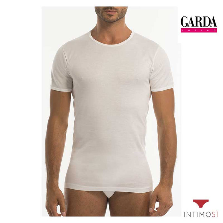 Maglia intima da uomo manica corta bianca a girocollo