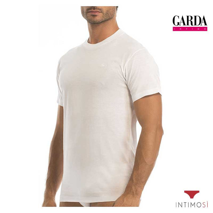 Maglia intima da uomo manica corta bianca a girocollo