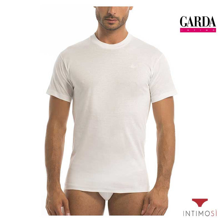 Maglia intima da uomo manica corta bianca a girocollo