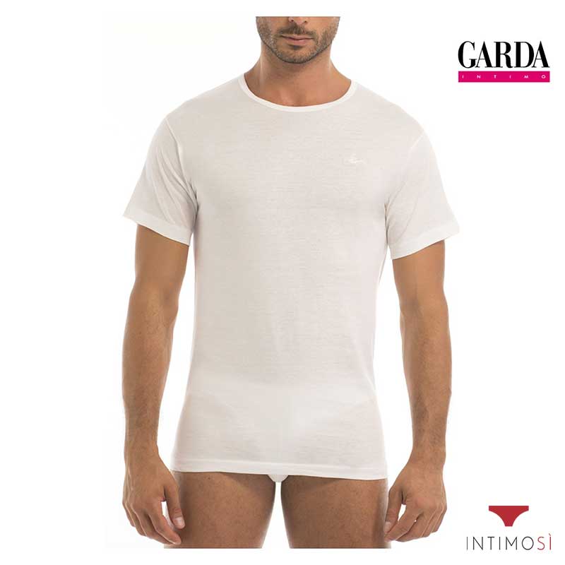 Maglia intima da uomo manica corta bianca a girocollo