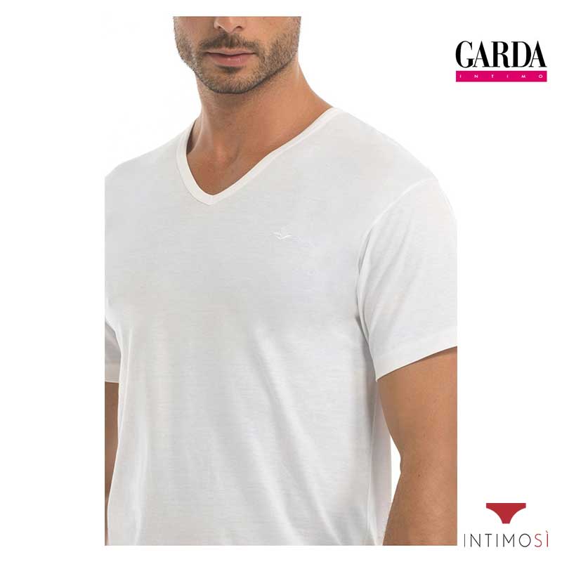 Maglia da uomo scollo a V mezza manica in cotone, Garda 0046 – IntimoSì