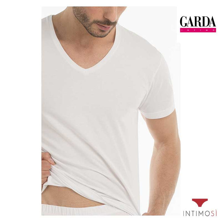 Maglia intima da uomo manica corta scollo a v