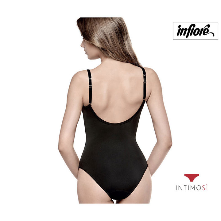 Body liscio infiore con coppe sfoderate retro