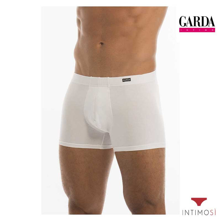 Boxer da uomo bianco con elastico e forma anatomica