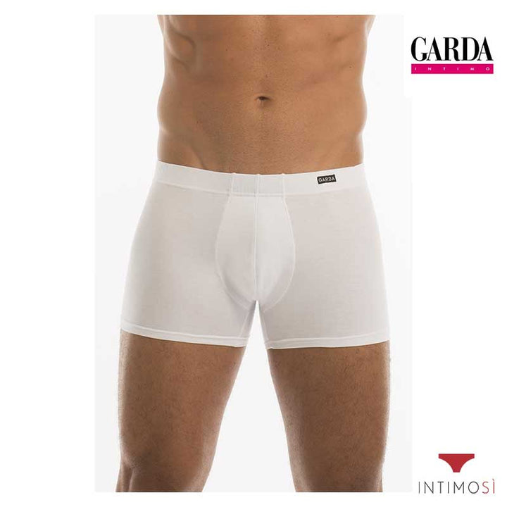 Boxer da uomo bianco con elastico e forma anatomica