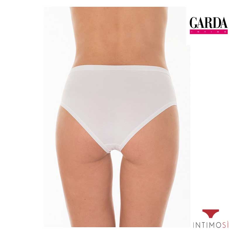 Slip midi da donna in cotone elasticizzato bianco retro