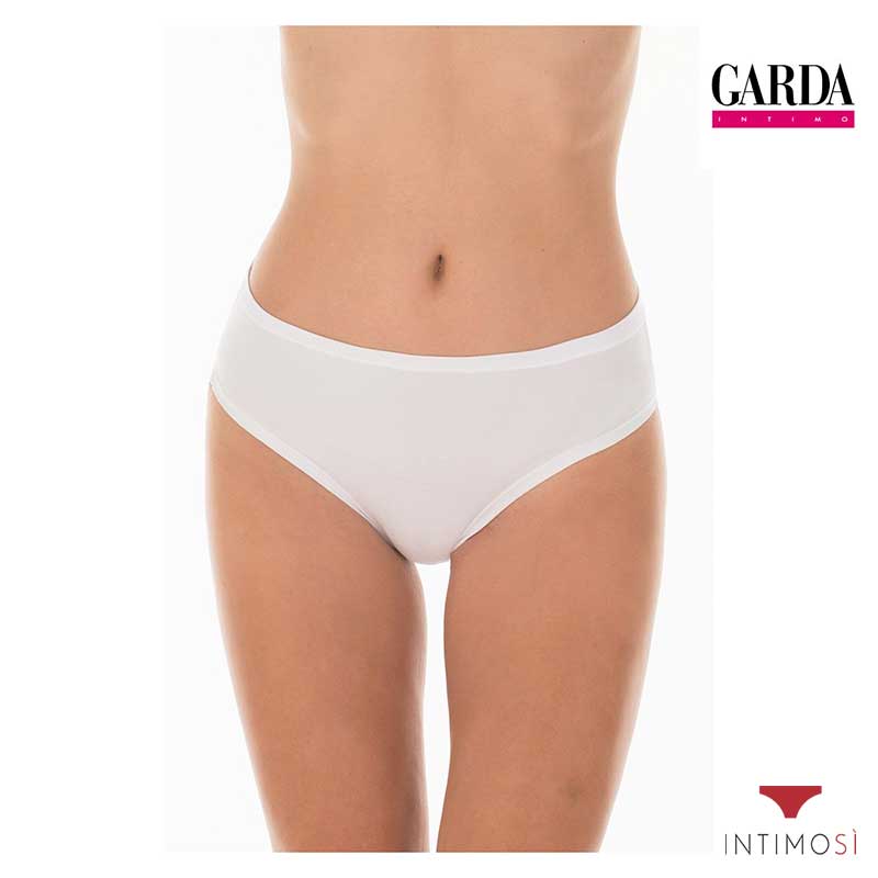 Slip midi da donna in cotone elasticizzato bianco