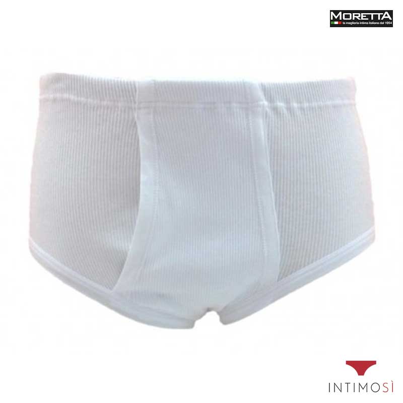 Slip classico in 100% cotone a costina con apertura 6 Pz. | Moretta