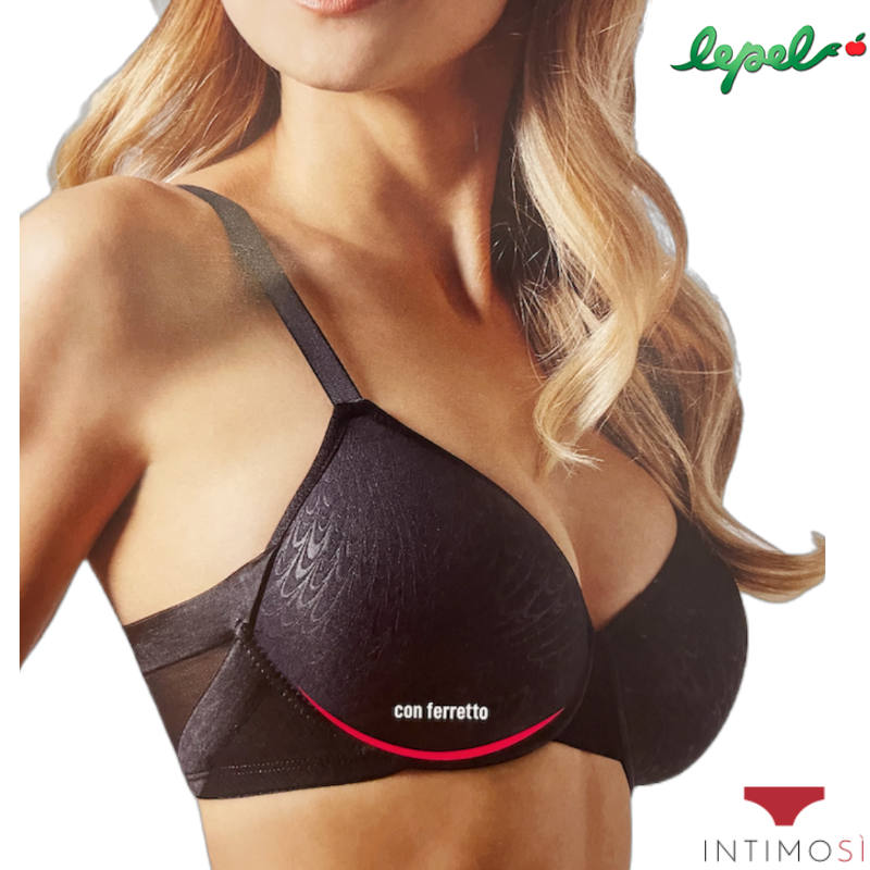 Reggiseno lepel nero con spalline larghe