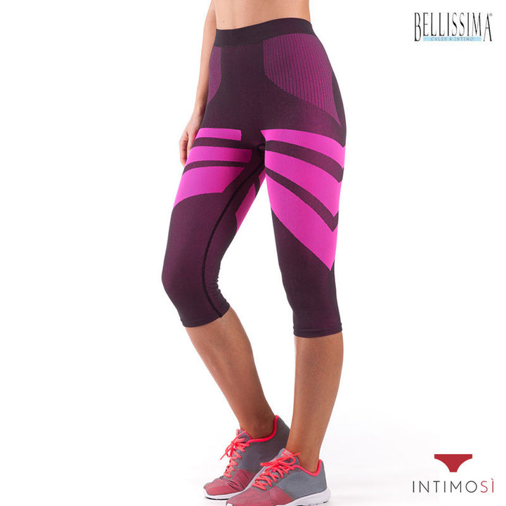 Leggings capri donna sportivi fucsia