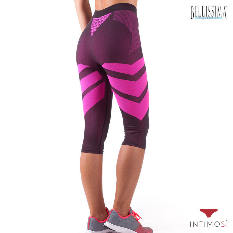 Leggings capri donna sportivi fucsia