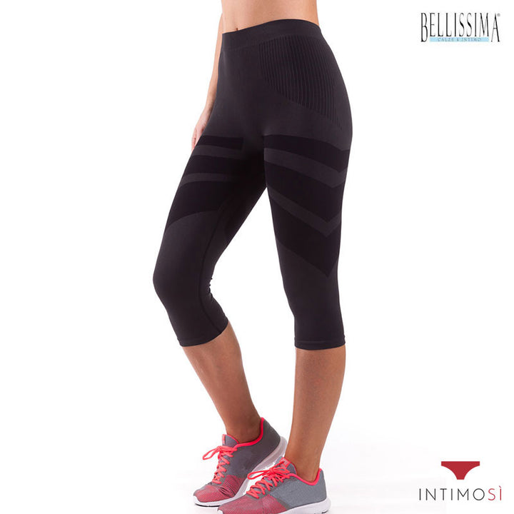 Leggings capri donna sportivi nero