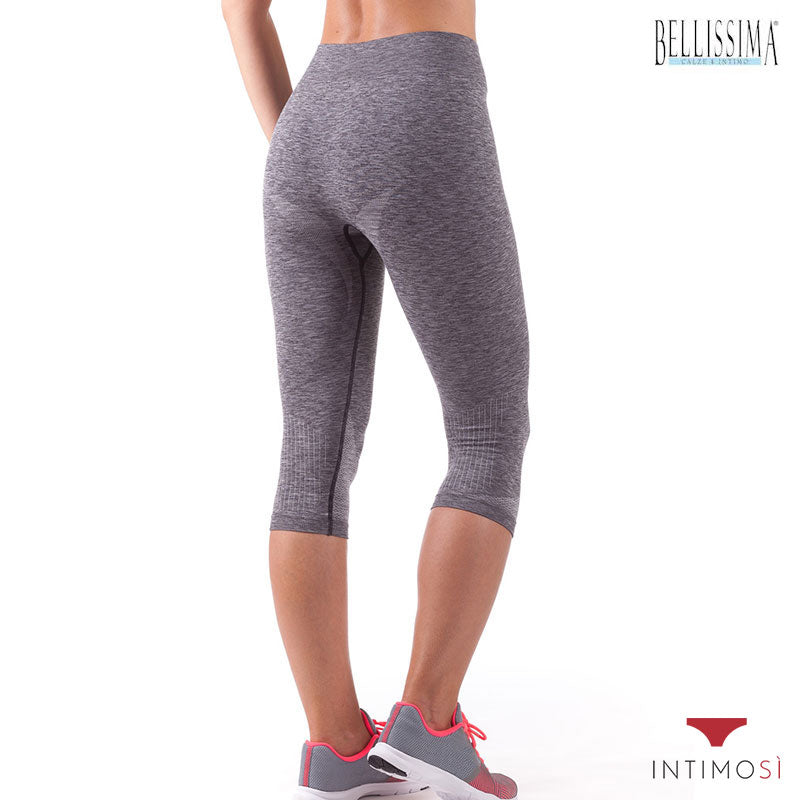 Leggings donna sportivo tessuto dryarn grigio