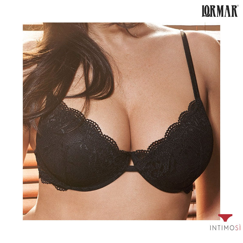 Reggiseno balconcino pizzo nero