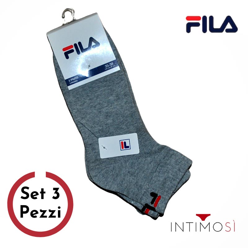 Calza sportiva bassa con logo grigia