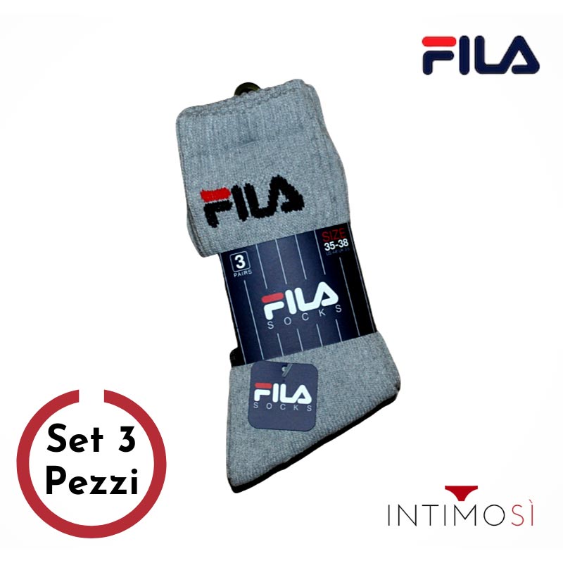 Calza spugna sportiva con logo grigia