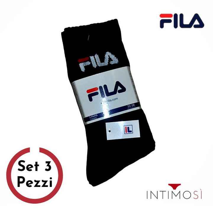 Calza spugna sportiva con logo nera