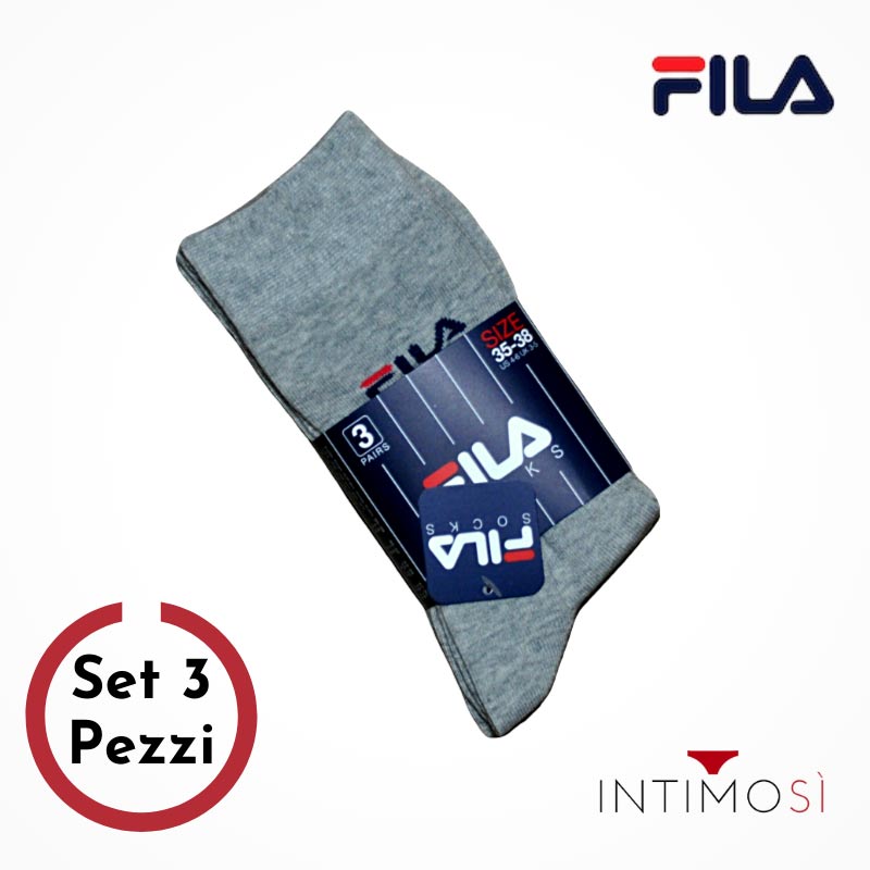 Calza sportiva altezza media con logo grigia