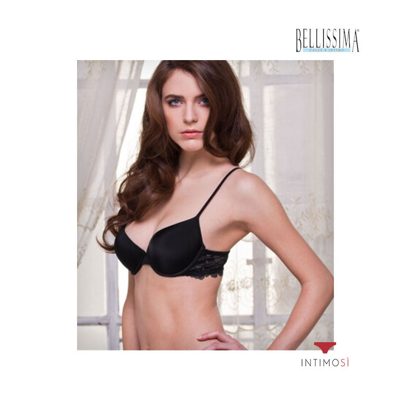 Reggiseno push up nero con pizzo