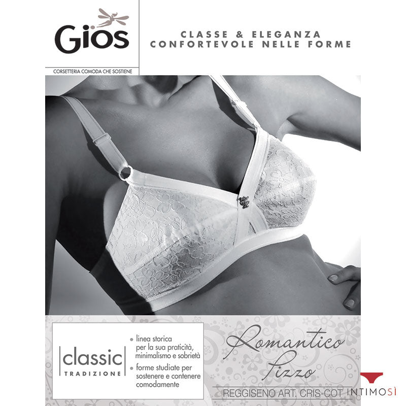 Reggiseno classico donna in pizzo coppe incrociate