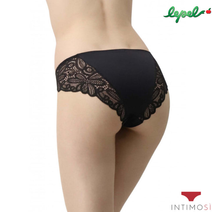 Slip donna pizzo e microfibra liscio Lepel