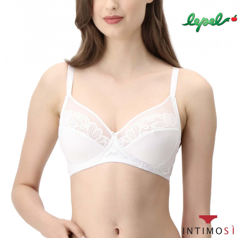 Reggiseno da donna bianco con pizzo e tulle