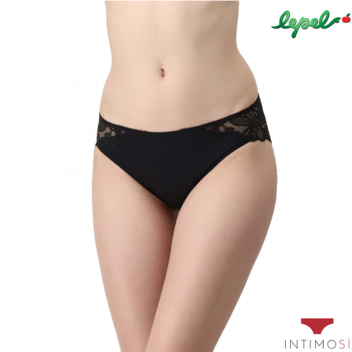 Slip donna pizzo e microfibra liscio Lepel