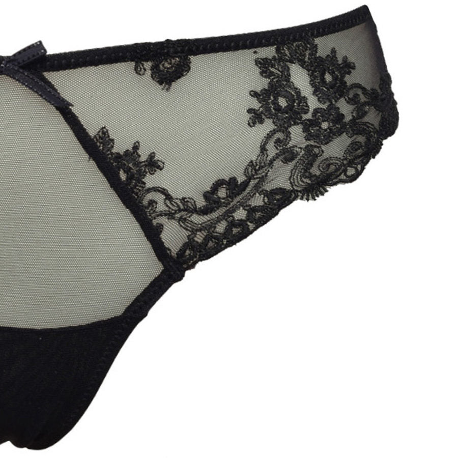 Slip in tulle nero da donna