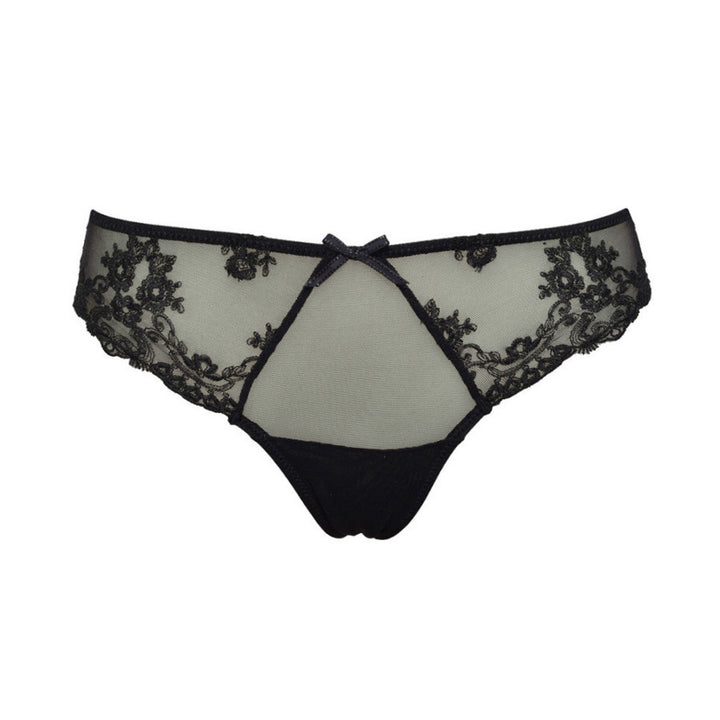 Slip in tulle nero da donna