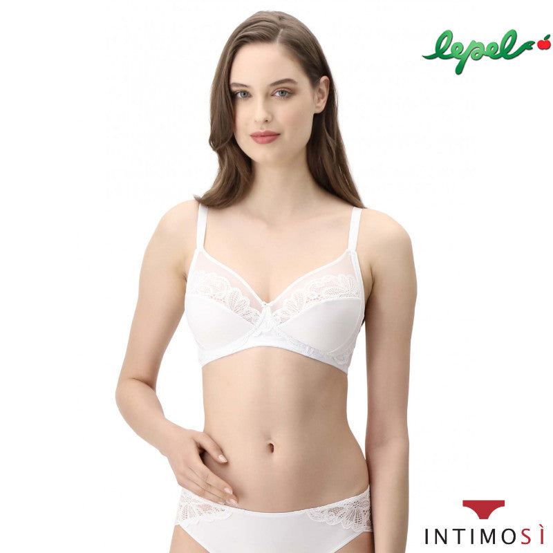 Reggiseno da donna bianco con pizzo e tulle