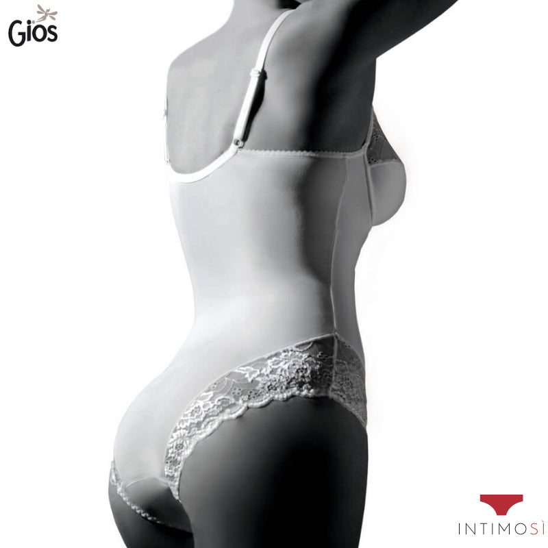 Body Donna Gios Con Ferretto In Microfibra Pizzo Con Cotone
