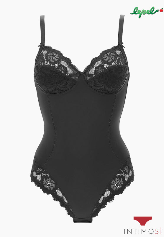 Body Lepel nero in pizzo