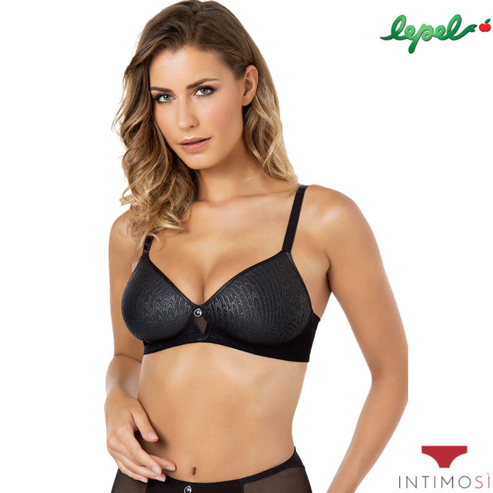 Reggiseno lepel nero con spalline larghe