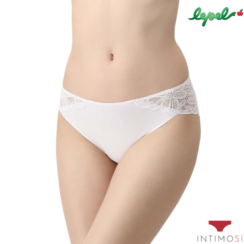 Slip donna pizzo e microfibra liscio Lepel